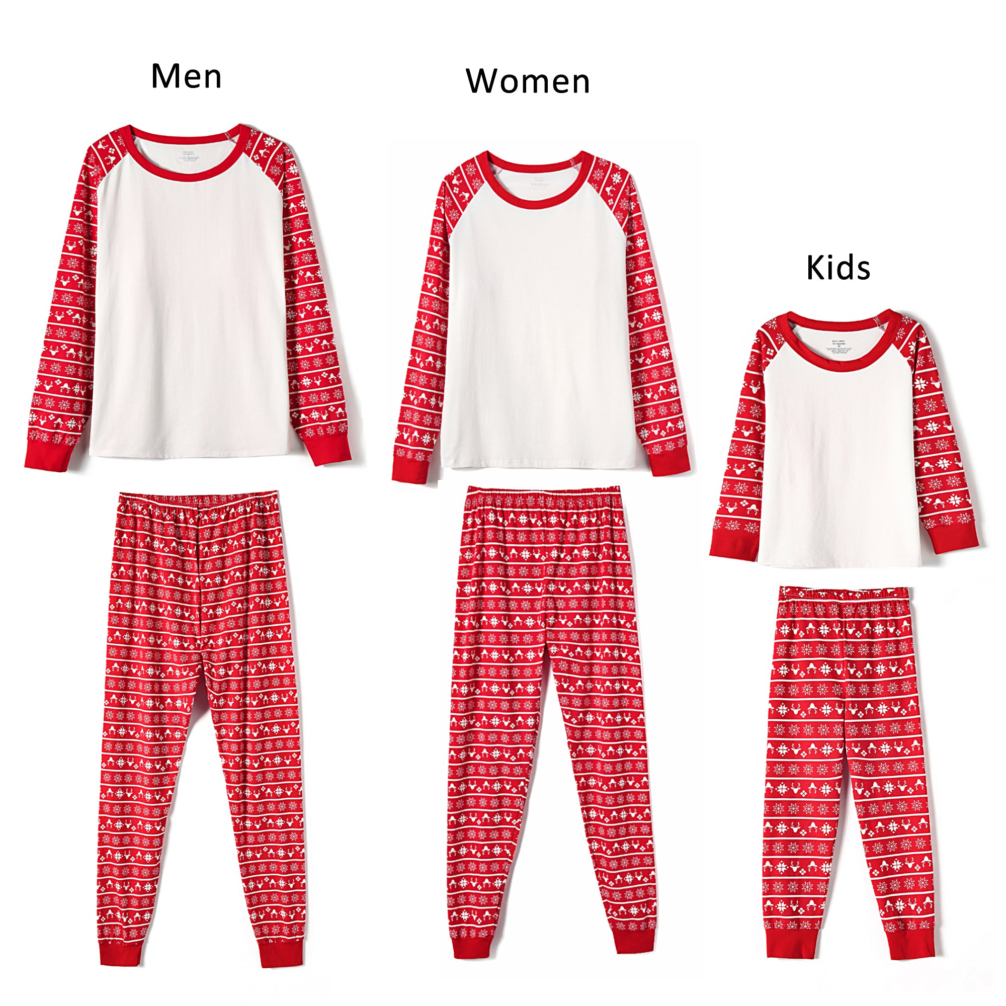 Christmas Pajamas White with Christmas Pattern