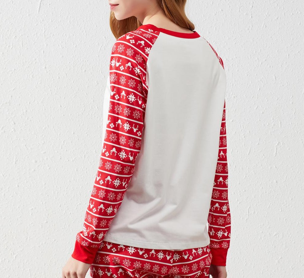 Christmas Pajamas White with Christmas Pattern